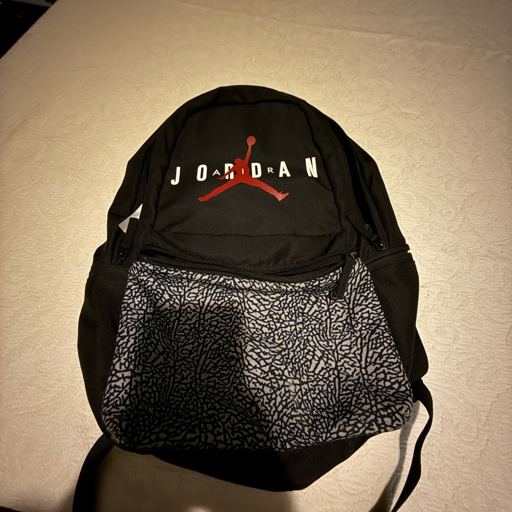 Jordan Black And Patterned Backpack - image 1